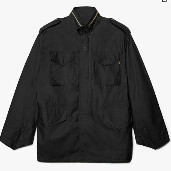 Alpha Industries M-65 Field Military Jacket Classic Oversized Hood Black, Large - Picture 1 of 13